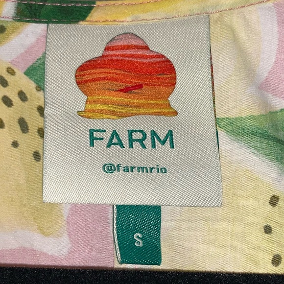 Farm Rio fresh lemons puff sleeve blouse Small - Picture 6 of 7